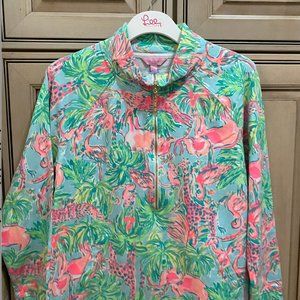 Lilly Pulitzer Skipper Popover Seasalt Blue on Parade Size Large